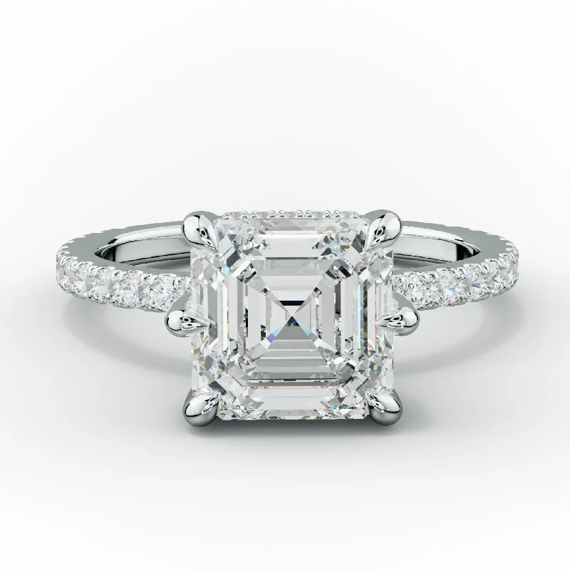 Women's engagement rings airy-shimmer-Chloe Six Prong Asscher Cut Diamond Engagement Ring