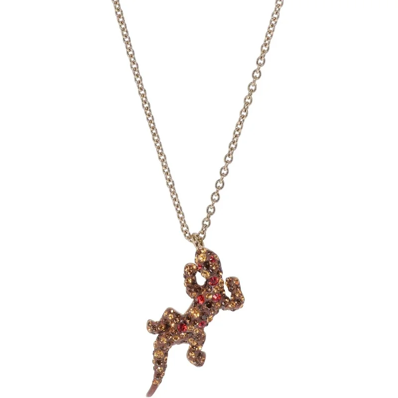 Women's necklaces radiant-luxe-Swarovski Women's Necklace - Lizard Rose Gold Plated Rainbow Crystal Pendant | 5546230