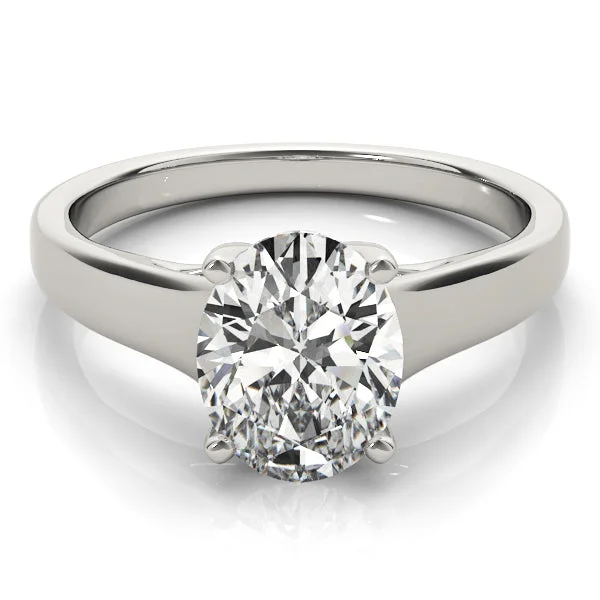 Women's engagement rings luxe-stone-Evelyn Oval Diamond Solitaire Engagement Ring