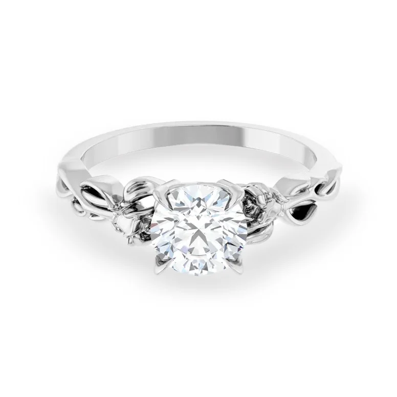 Women's engagement rings luxe-shimmer-Round Diamond Vintage Inspired Engagement Ring