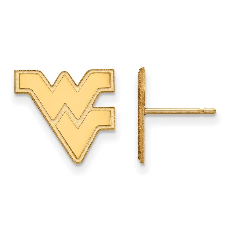 Women's earrings radiant-luxe-14k Gold Plated Silver West Virginia University Post Earrings