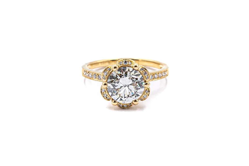 Women's engagement rings crafted-bezel-Diamond Engagement Ring