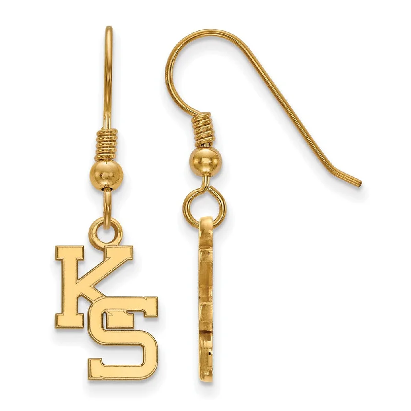 Women's earrings tender-accent-14k Gold Plated Silver Kansas State University Dangle Earrings