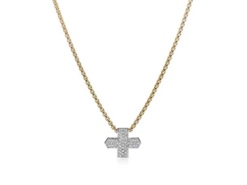 Women's necklaces exotic-zircon-ALOR Yellow Chain Taking Shapes Cross Necklace with 14K Gold & Diamonds