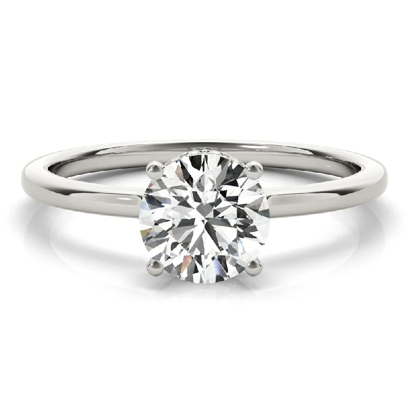 Women's engagement rings glimmering-side-Aimee Round Diamond Solitaire Engagement Ring