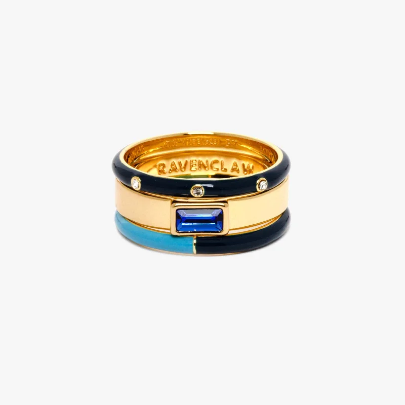 Women's rings radiant-swirl-Ravenclaw™ 3 Ring Stack