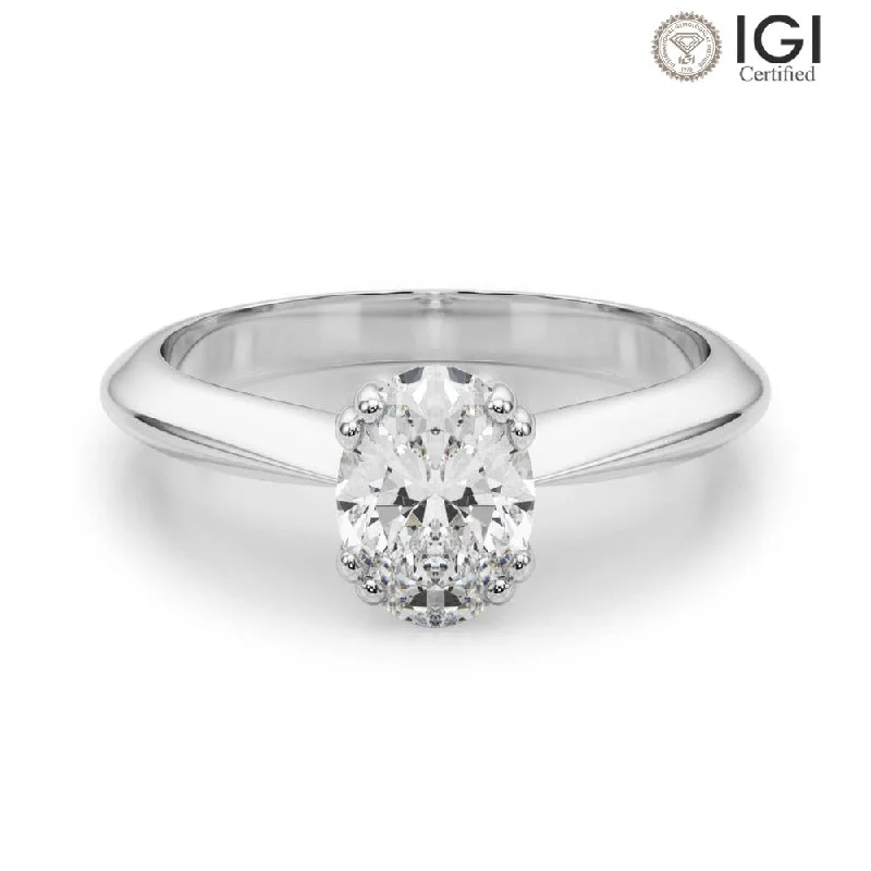 Women's engagement rings eternal-radiance-Ava Oval Lab Grown Diamond Solitaire Engagement Ring IGI Certified