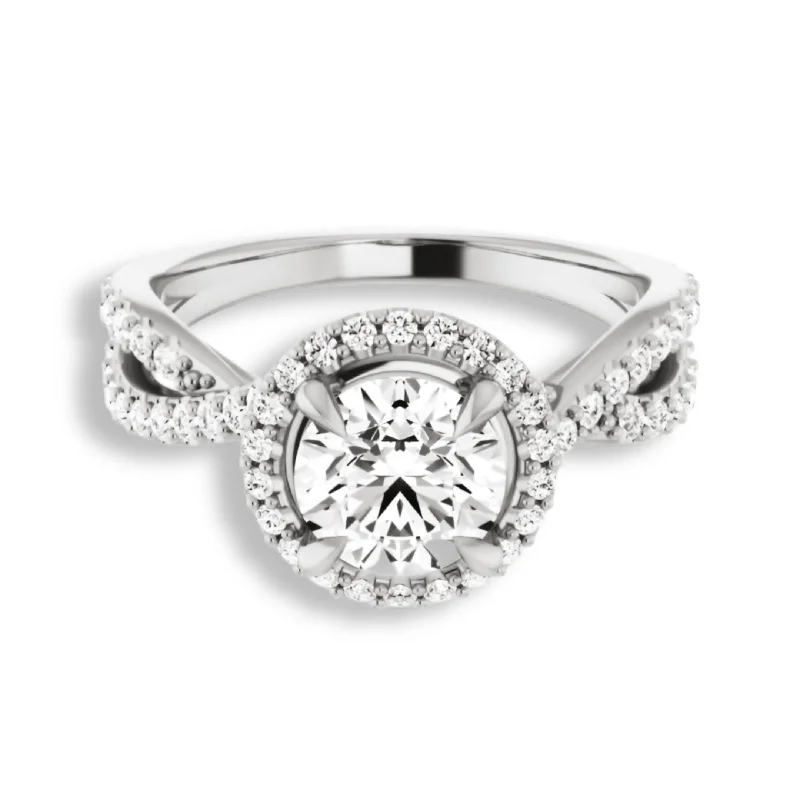 Women's engagement rings elegant-memento-Round Diamond Halo Engagement Ring