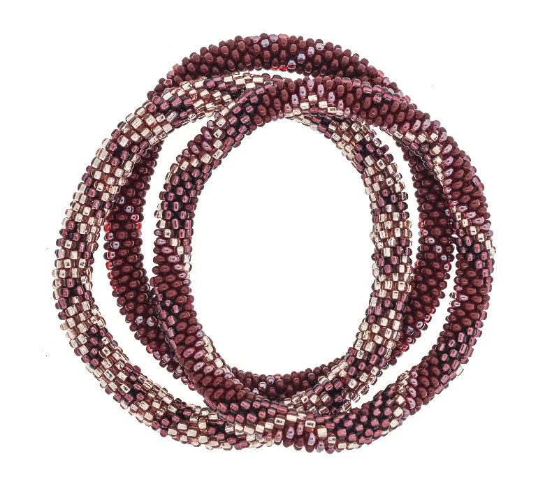 Women's bracelets ornate-band-8 inch Roll-On® Bracelets <br> Bordeaux