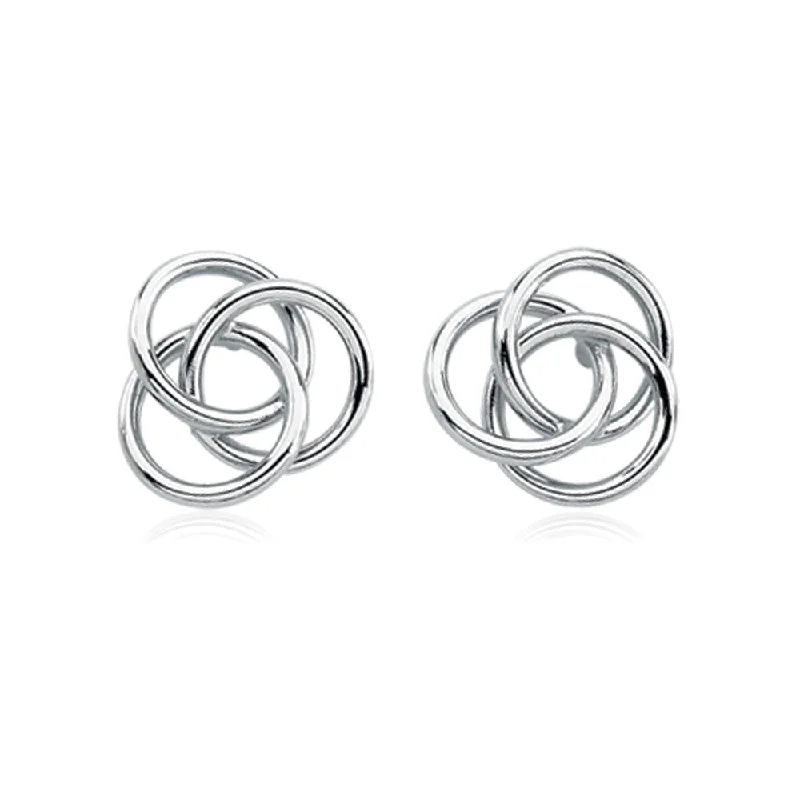 Women's earrings faint-glow-14k White Gold Love Knot Post Earrings, 1/2 Inch