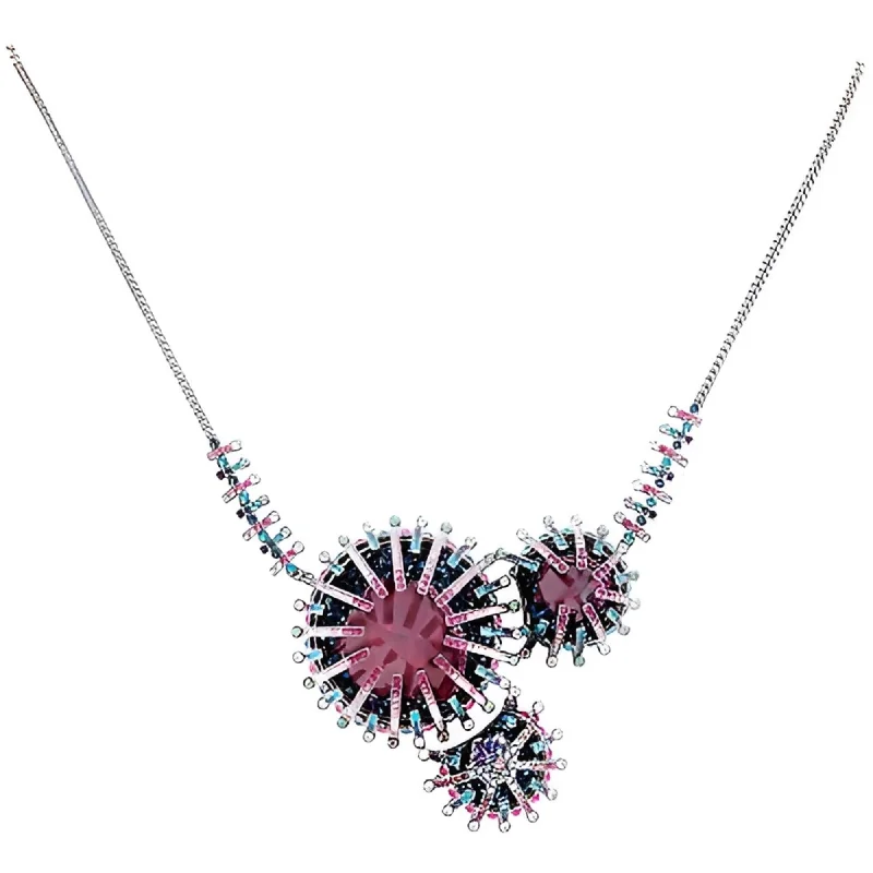 Women's necklaces aqua-marine-Swarovski Women's Necklace - Efflorescence Rhodium Plated Crystals Pave | 5199662