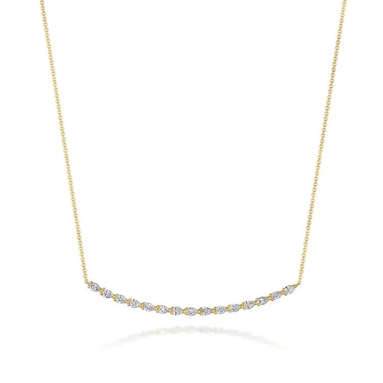 Women's necklaces fine-gleam-Stilla | Pear Diamond Necklace in 18k Yellow Gold FN67517Y