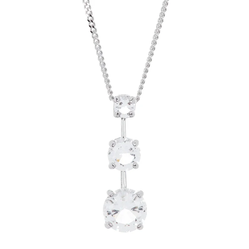 Women's necklaces vivid-swirl-Swarovski Women's Necklace Set - Trio Crystal Platinum Plated | 1080189