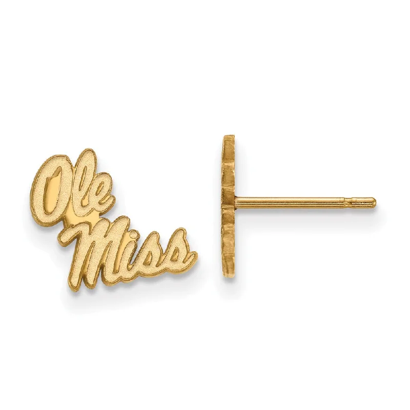 Women's earrings playful-edge-10k Yellow Gold University of Mississippi XS (Tiny) Post Earrings