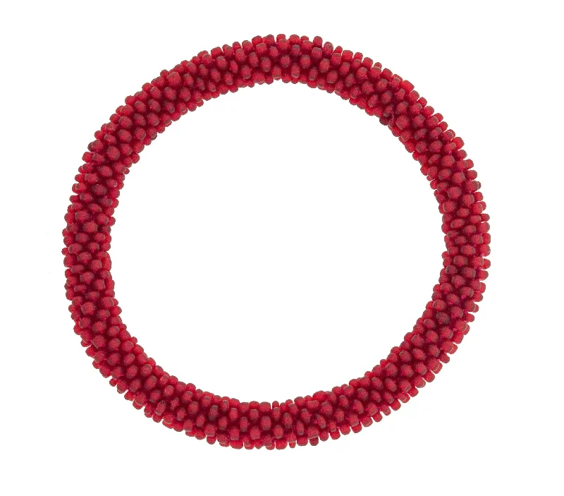 Women's bracelets sculpted-bangle-8 inch Roll-On® Bracelet <br> Solid Red