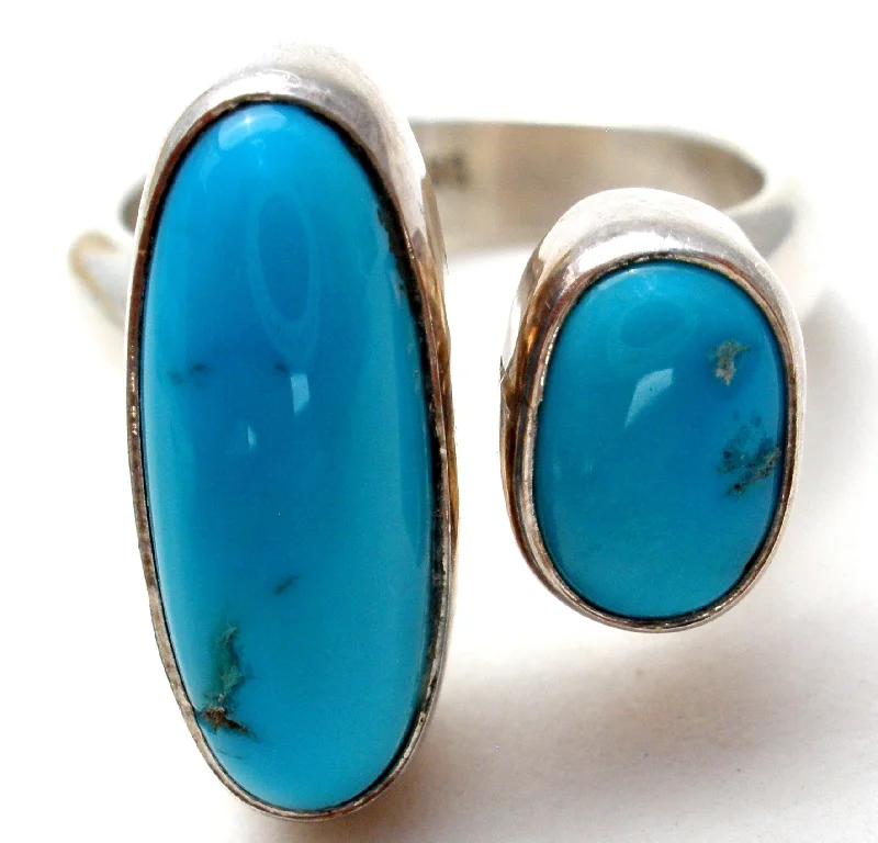 Women's rings elegant-heirloom-Turquoise Ring Sterling Silver Size 6