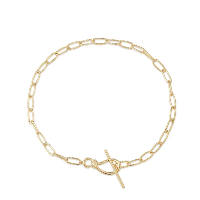 Women's bracelets playful-edge-Knot Toggle & Paperclip Chain Bracelet