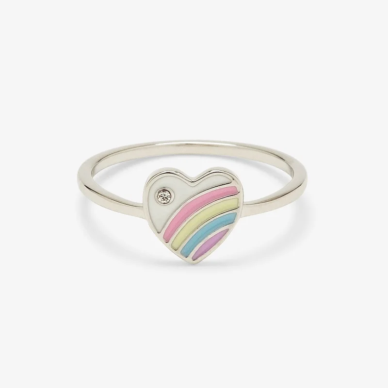 Women's rings fine-radiance-Pastel Vintage Heart Ring