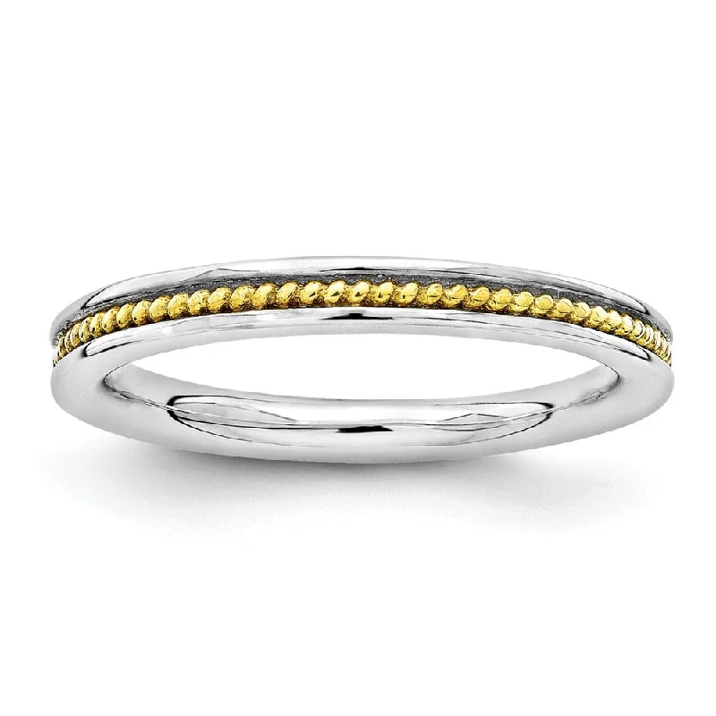 Women's rings sleek-citrine-2.25mm Sterling Silver Stackable Gold Tone Plated Channeled Band