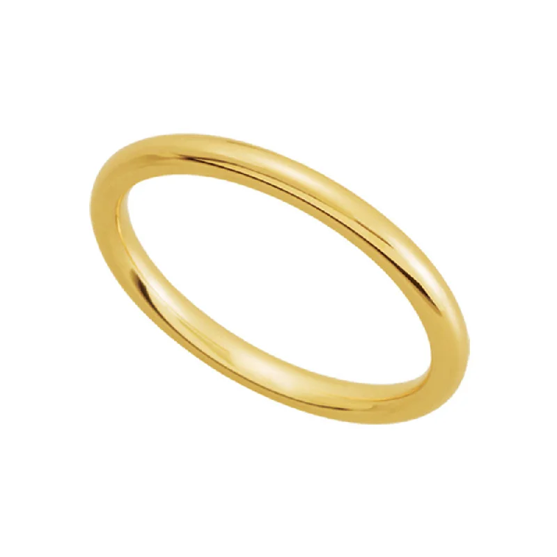 Women's rings festive-glow-2mm Domed Comfort Fit Wedding Band in 10k Yellow Gold