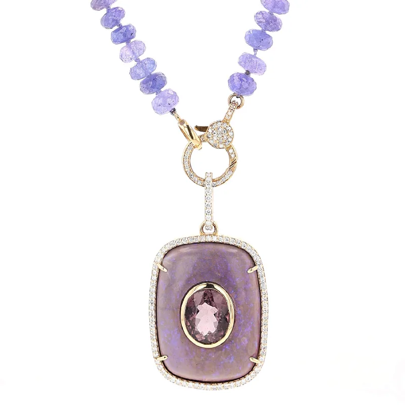 Women's necklaces night-luxe-14K Opal Spinel & Diamond Pendant on Tanzanite Necklace - 37"  NG002731