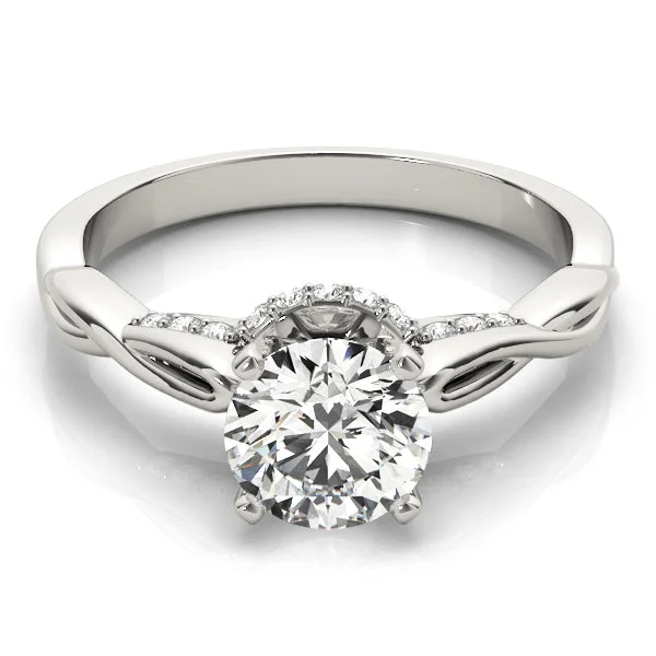 Women's engagement rings wispy-prong-Infinity Round Diamond Solitaire Engagement Ring