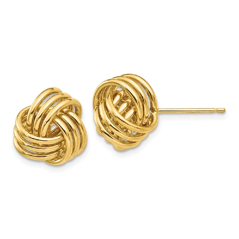 Women's earrings radiant-rose-12mm Polished 3D Love Knot Earrings in 14k Yellow Gold