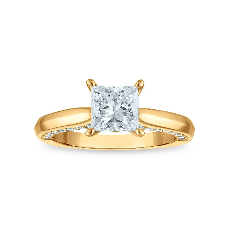 Women's engagement rings soft-hue-Signature EcoLove 2 CTW Lab Grown Diamond Princess Engagement Ring in 14KT Gold