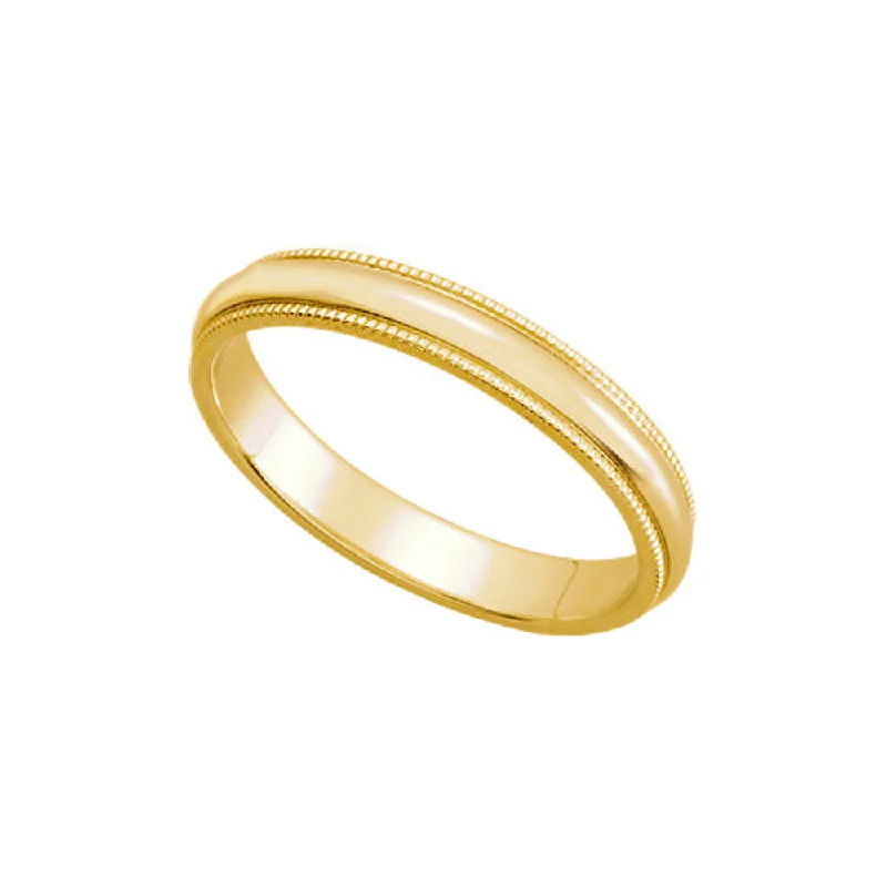 Women's rings subtle-radiance-3mm Milgrain Edge Domed Band in 14k Yellow Gold