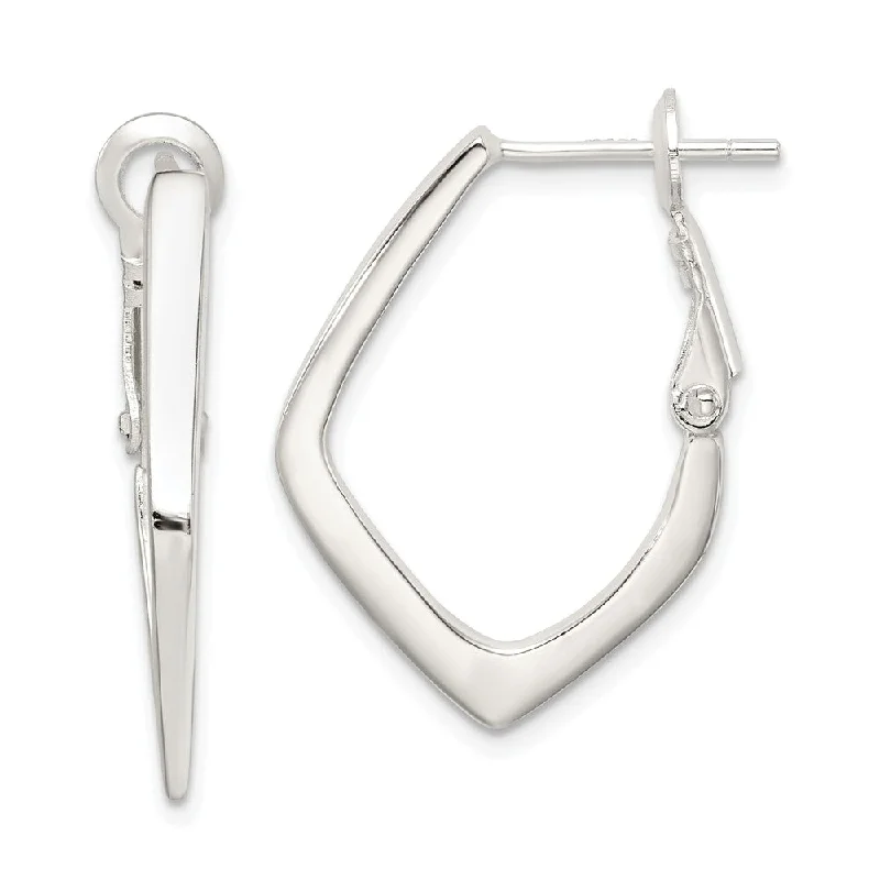 Women's earrings playful-luxe-Geometric Hoop Earrings in Sterling Silver - 30mm (1 1/8 Inch)