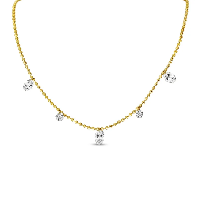 Women's necklaces festive-flair-5 OVAL DASHING DIAMONDS NECKLACE P10222-18