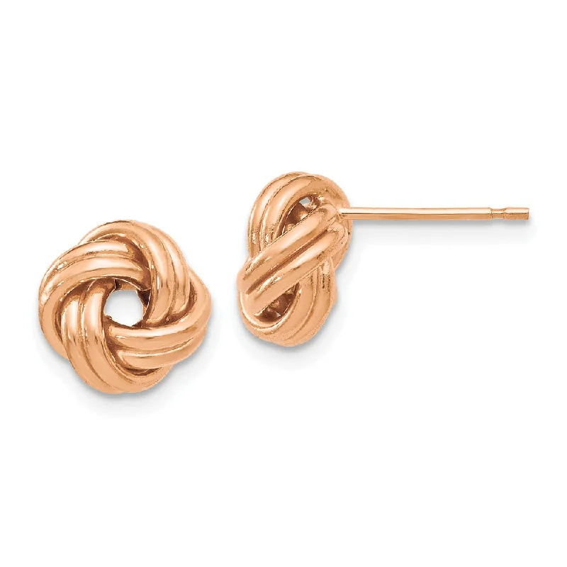 Women's earrings fine-blush-9.5mm (3/8 Inch) 14k Rose Gold Polished Love Knot Post Earrings