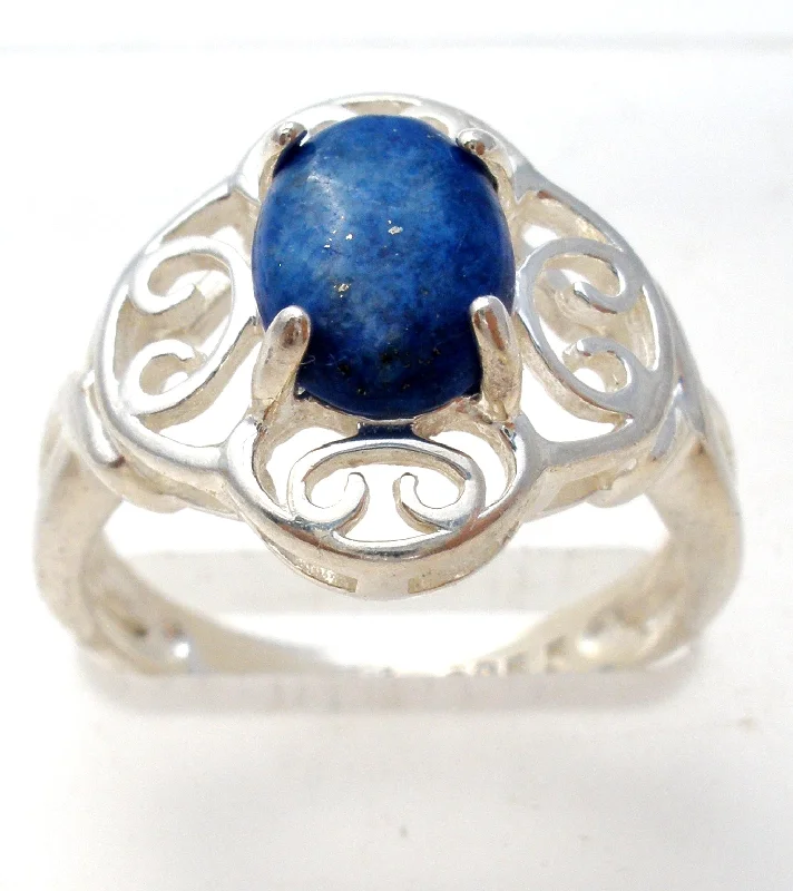 Women's rings evening-luxe-Sterling Silver Lapis Lazuli Ring Size 5