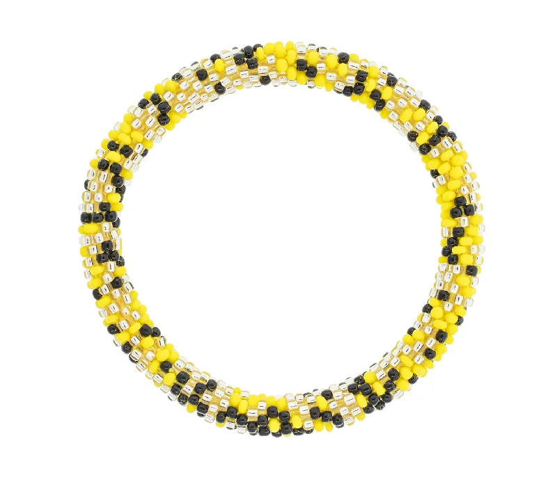 Women's bracelets futuristic-bangle-Game Day Roll-On® Bracelet <br> Black & Yellow Speckled