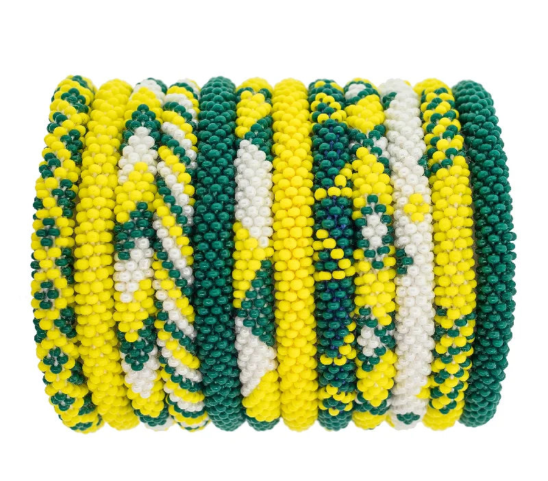 Women's bracelets sculpted-bangle-Game Day Roll-On® Bracelets <br> Yellow & Green