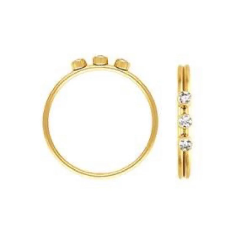 Women's rings evening-spark-3 CZ Stacking Ring