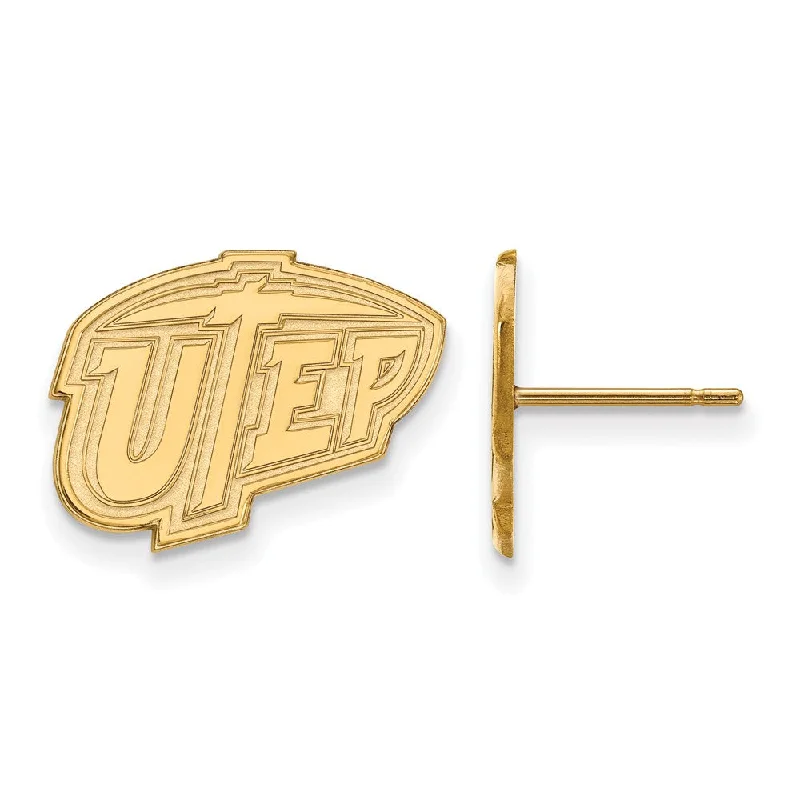 Women's earrings luminous-gem-14k Yellow Gold University of Texas El Paso Post Earrings