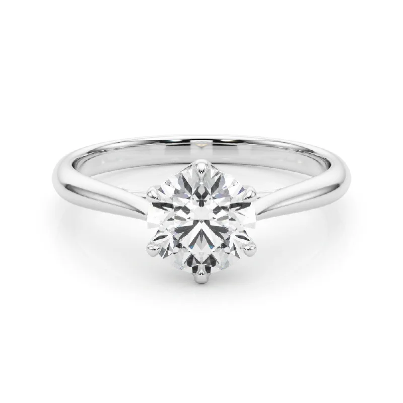 Women's engagement rings radiant-charm-Elizabeth Round Diamond Solitaire Engagement Ring