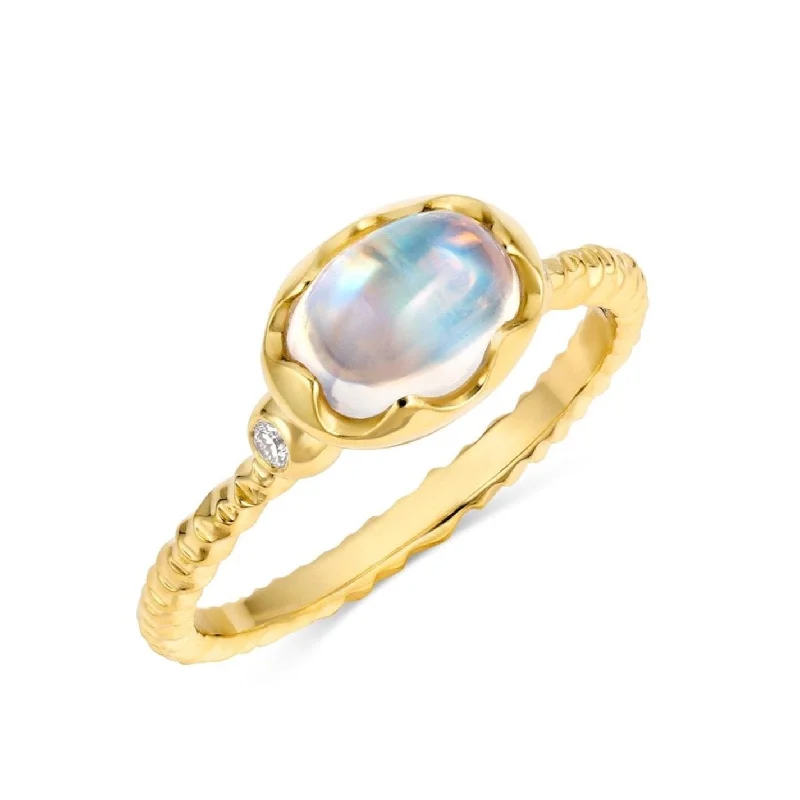 Women's rings sleek-citrine-Moonstone Wishing Well Ring