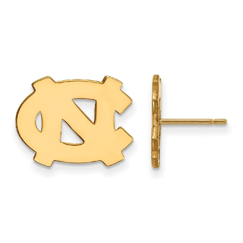 Women's earrings satin-rose-14k Yellow Gold U of North Carolina Small 'NC' Post Earrings