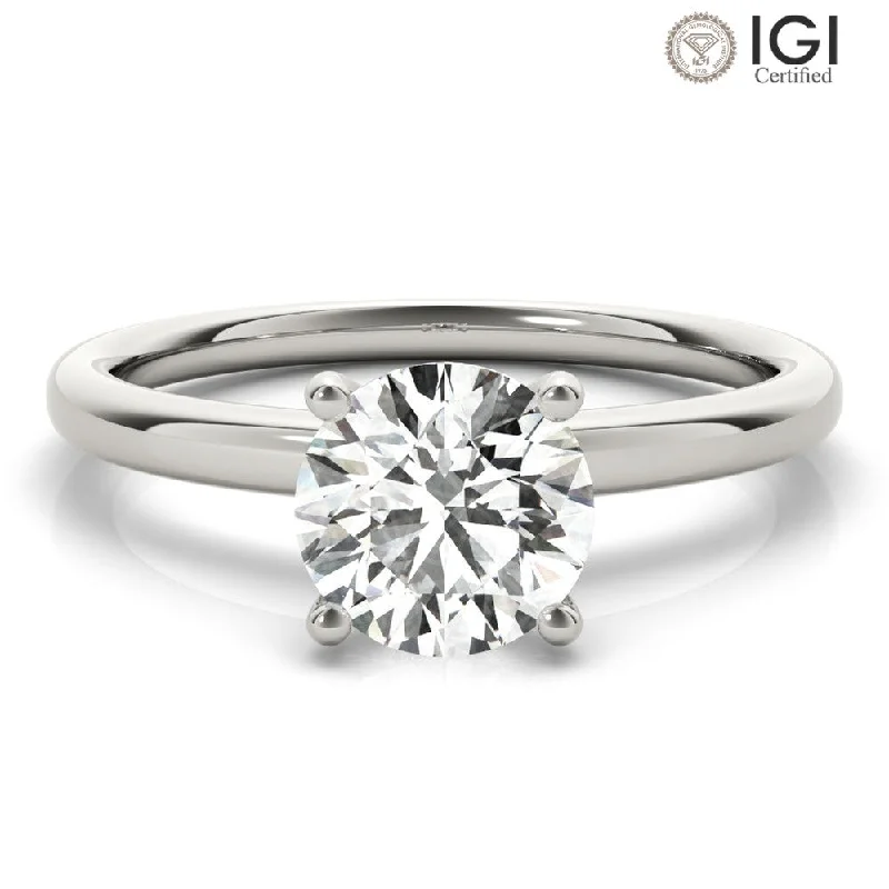 Women's engagement rings fine-twist-shank-Athena Round Lab Grown Diamond Solitaire Engagement Ring IGI Certified