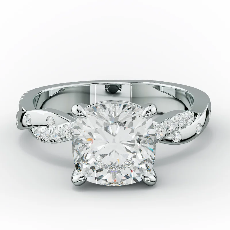 Women's engagement rings lab-grown-Mia Cushion Cut Diamond Engagement Ring