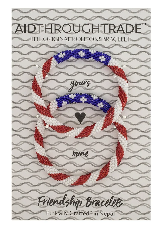 Women's bracelets luminous-glow-Roll-On® Friendship Bracelets <br> Stars & Stripes