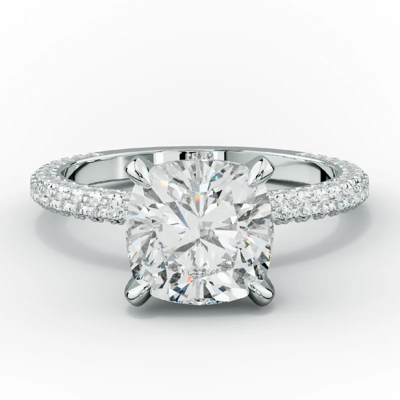 Women's engagement rings marquise-cut-Sofia Cushion Cut Diamond Engagement Ring