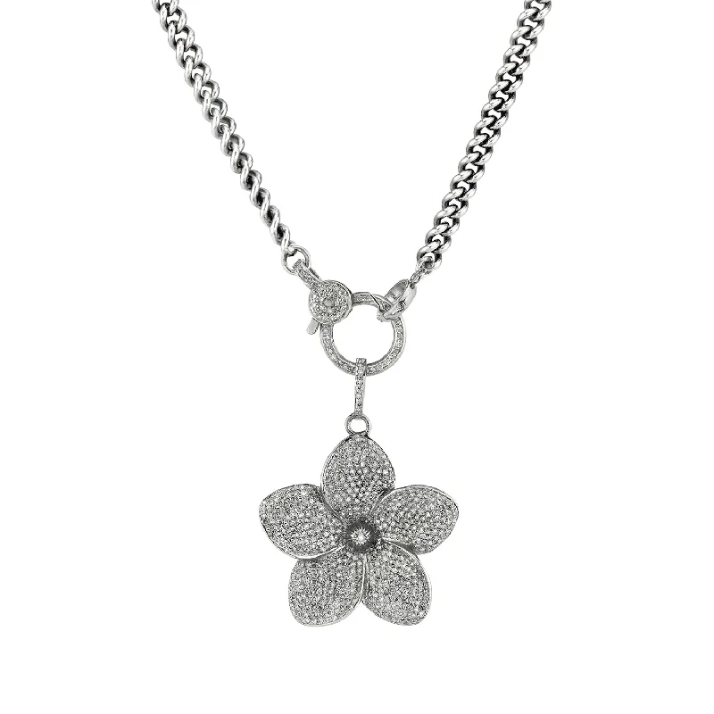 Women's necklaces night-spark-Plumeria Pendant Necklace  N0000743