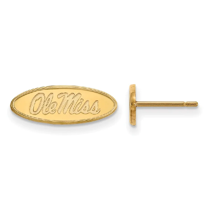 Women's earrings blush-bar-14k Yellow Gold University of Mississippi XS (Tiny) Logo Post Earrings