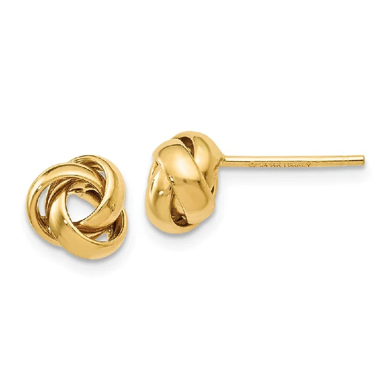 Women's earrings fine-blush-7mm (1/4 Inch) Polished Love Knot Post Earrings in 14k Yellow Gold