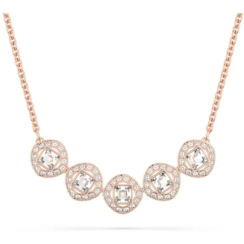 Women's necklaces glossy-chain-Swarovski Women's Necklace - Angelic Rose Gold Plated and Crystals | 5646715