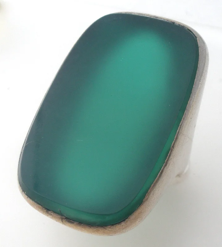 Women's rings fine-velvet-Green Onyx Sterling Silver Ring Size 5