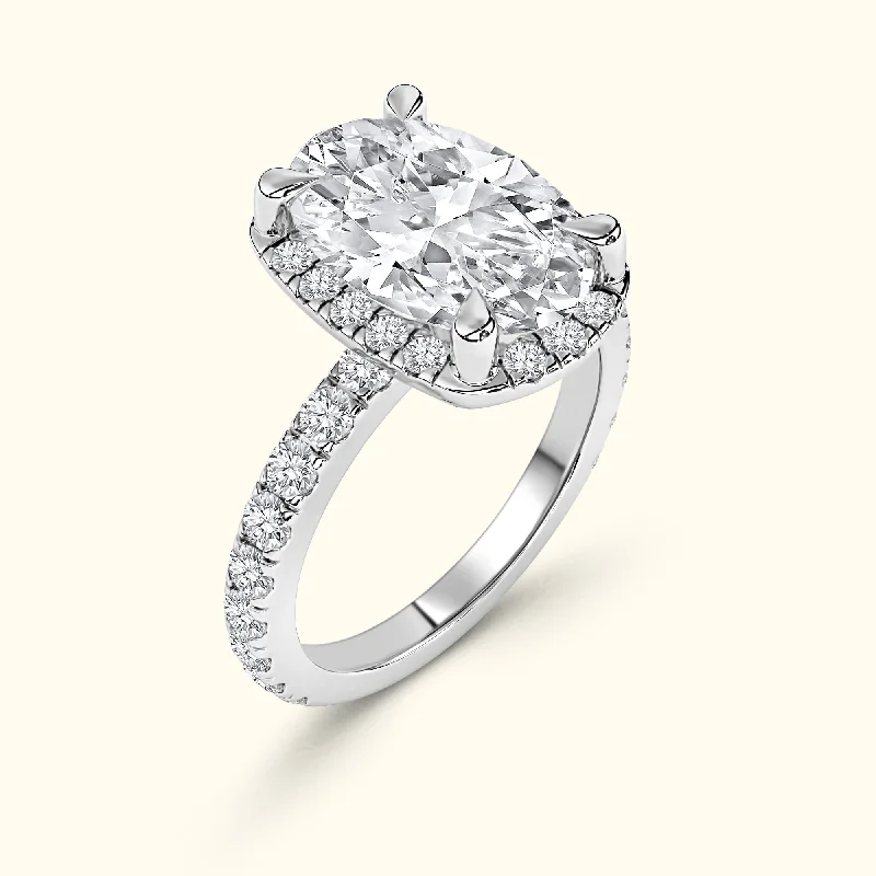 Women's engagement rings soft-glimmer-Stacie' Diamond Engagement Ring - Halo Elegance